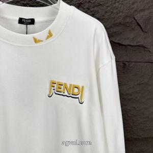 fendiFFクラシック刺繍アルファベットロゴラウンドネックパーカー男女同型
