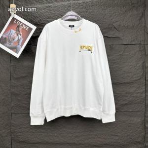 fendiFFクラシック刺繍アルファベットロゴラウンドネックパーカー男女同型