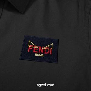FENDI高品質クラシック刺繍ロゴ長袖シャツ