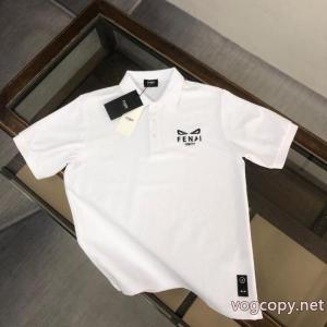 最安値正規品 柔らかい色調 新着エレガント半袖POLOTシャツFENDI偽物 ブランド
