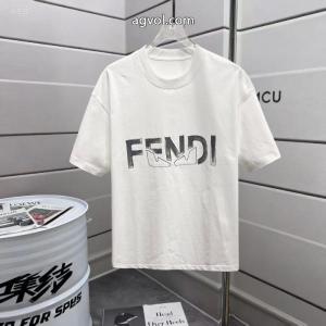 魅力的な 限定デザイン 高級素材ブランド レプリカ半袖TシャツFENDI