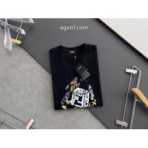 2026新作大注目 大注目 スタイルアップ見えなシンプル半袖TシャツFENDI偽 ブランド 