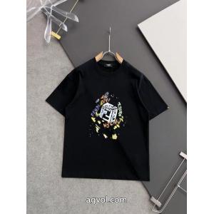 2026新作大注目 大注目 スタイルアップ見えなシンプル半袖TシャツFENDI偽 ブランド 