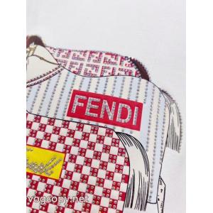 人気を誇る 超HOT新品商品 安定した質感ブランド 偽物FENDI半袖Tシャツ