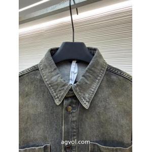 FENDI開襟シングルブレストカラーデニムコートは男女同型