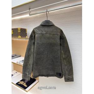 FENDI開襟シングルブレストカラーデニムコートは男女同型