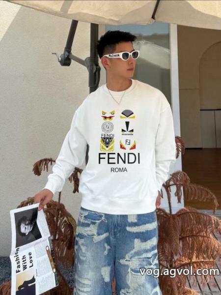 FENDI秋冬ヨーロッパトップクラスのオリジナルファッションカジュアル長袖プリントTシャツ衛衣 0