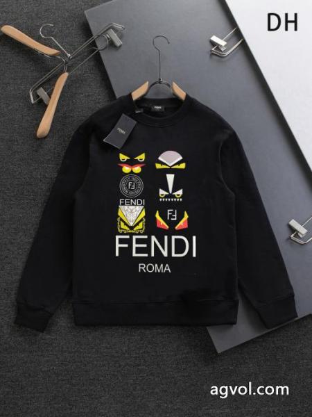 FENDI秋冬ヨーロッパトップクラスのオリジナルファッションカジュアル長袖プリントTシャツ衛衣 2