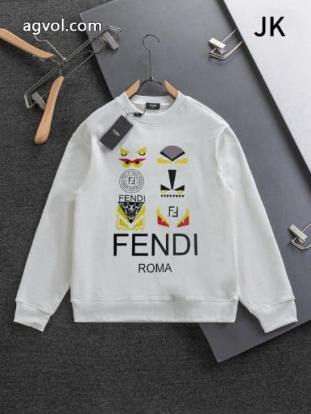 FENDI秋冬ヨーロッパトップクラスのオリジナルファッションカジュアル長袖プリントTシャツ衛衣 5