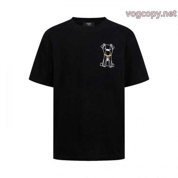 大変人気 ついに登場 ファッションスタッズ半袖Tシャツ偽物 通販FENDI 1