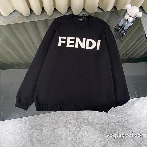 FENDIフェンティ定番LOGOジャカードラウンドネックセーターは男女同型! 0